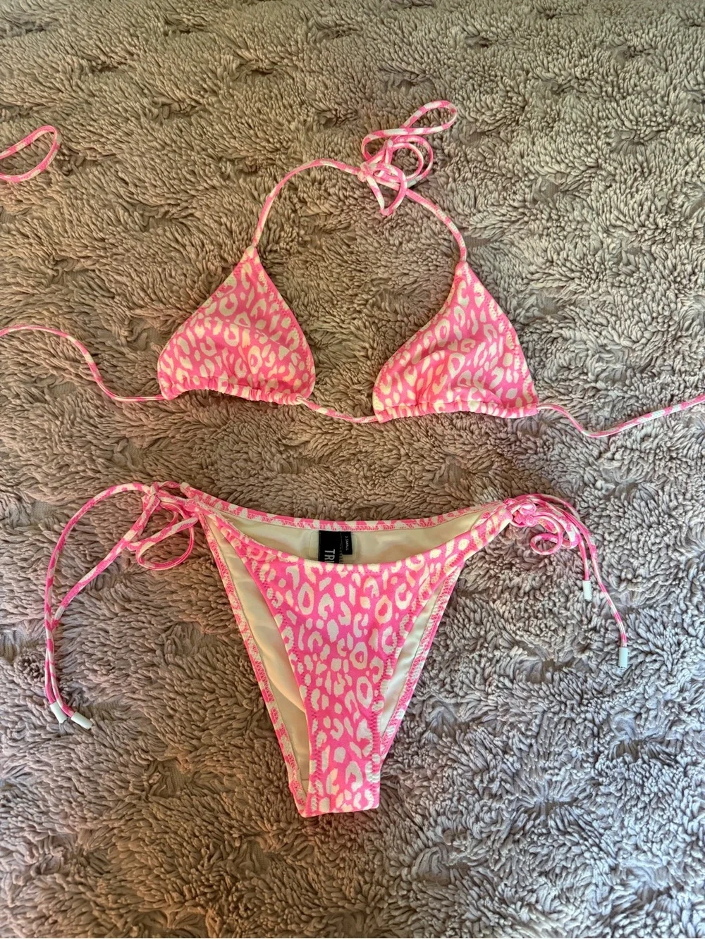 triangl swimwear pink leopard print bikini